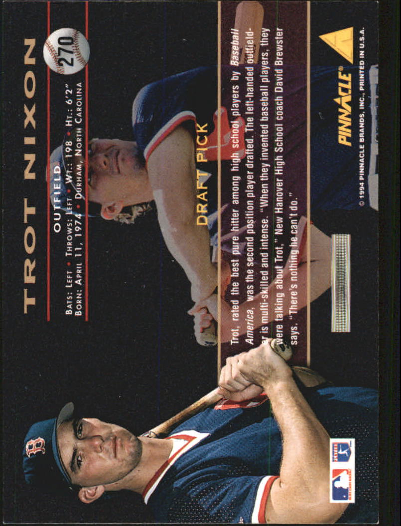 1994 Pinnacle Baseball Card Pick 251-500 - Picture 40 of 498