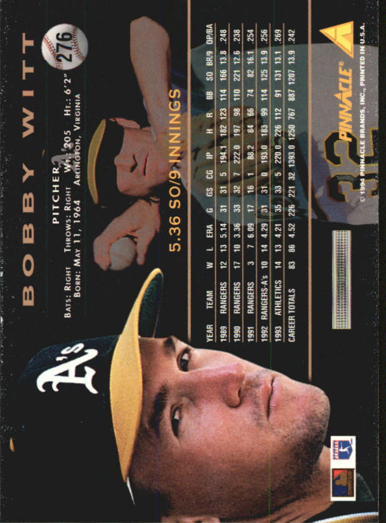 1994 Pinnacle Baseball Card Pick 251-500 - Picture 52 of 498