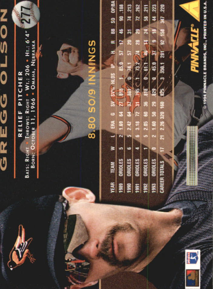 1994 Pinnacle Baseball Card Pick 251-500 - Picture 54 of 498