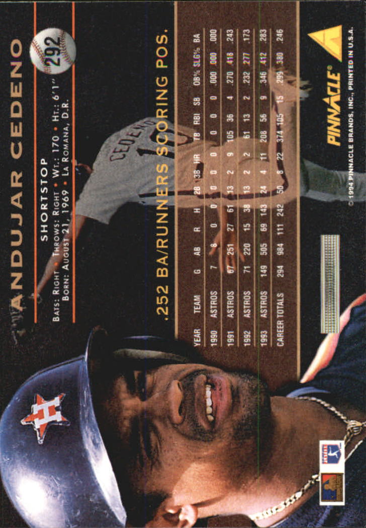 1994 Pinnacle Baseball Card Pick 251-500 - Picture 84 of 498