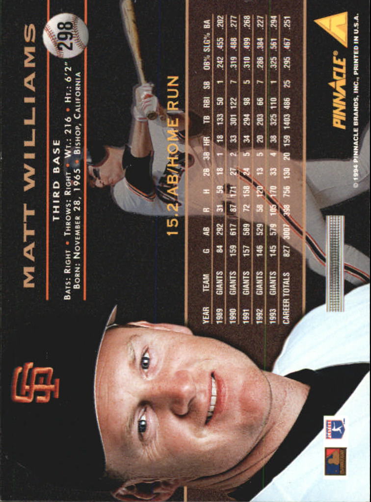 1994 Pinnacle Baseball Card Pick 251-500 - Picture 96 of 498