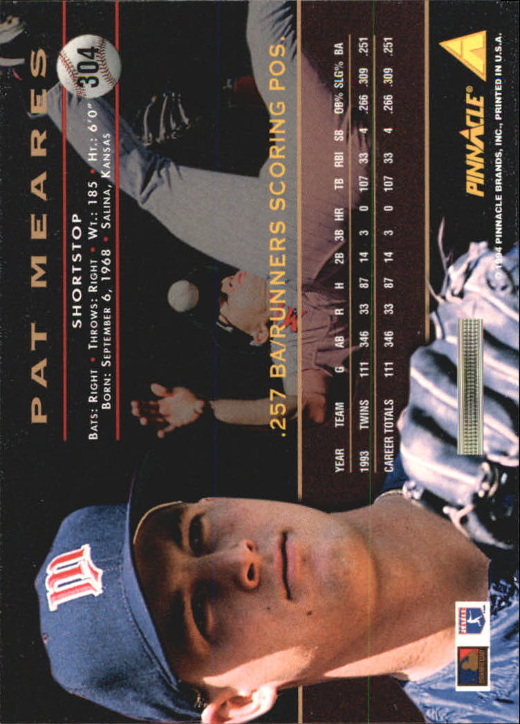 1994 Pinnacle Baseball Card Pick 251-500 - Picture 108 of 498