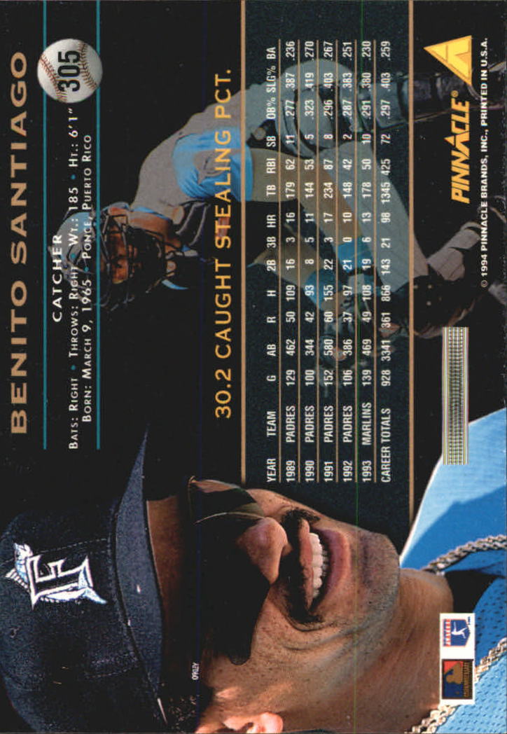 1994 Pinnacle Baseball Card Pick 251-500 - Picture 110 of 498