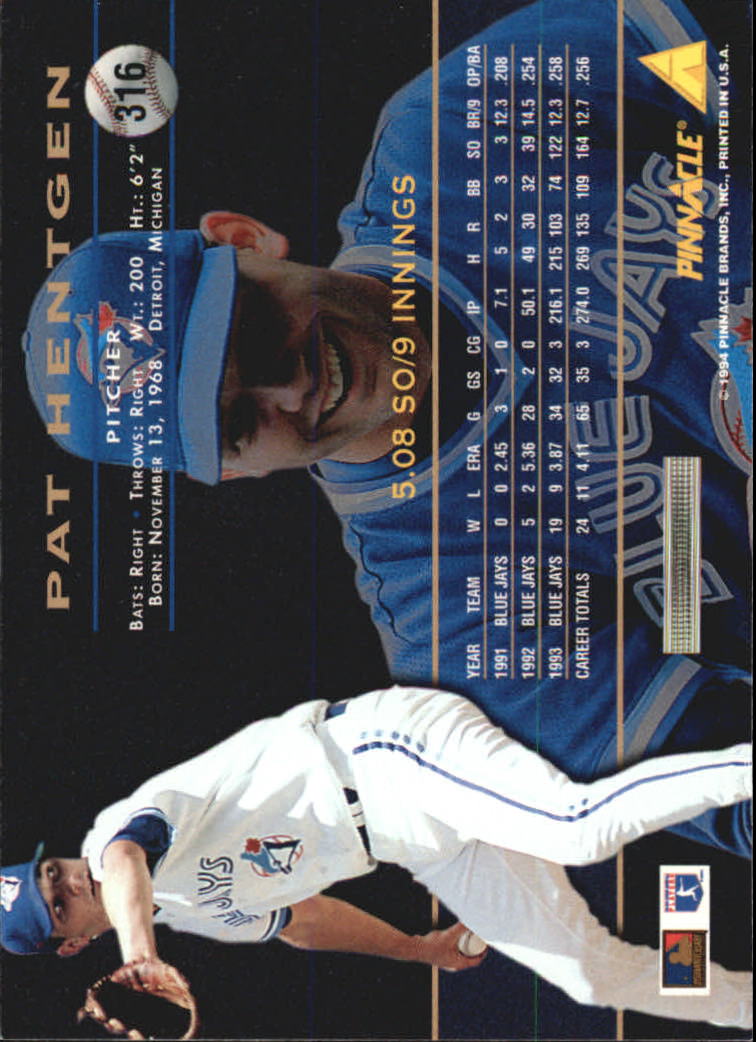 1994 Pinnacle Baseball Card Pick 251-500 - Picture 132 of 498