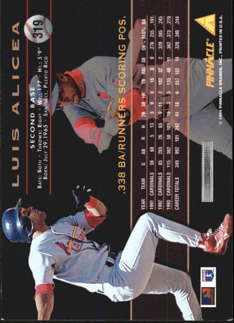 1994 Pinnacle Baseball Card Pick 251-500 - Picture 138 of 498