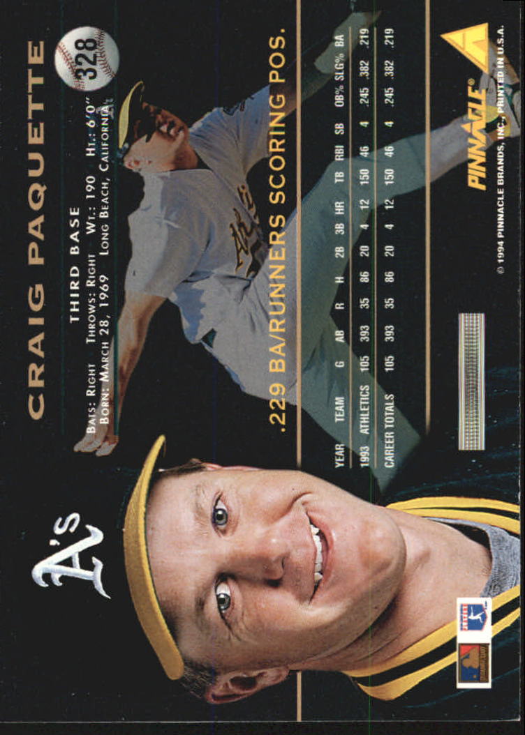 1994 Pinnacle Baseball Card Pick 251-500 - Picture 156 of 498