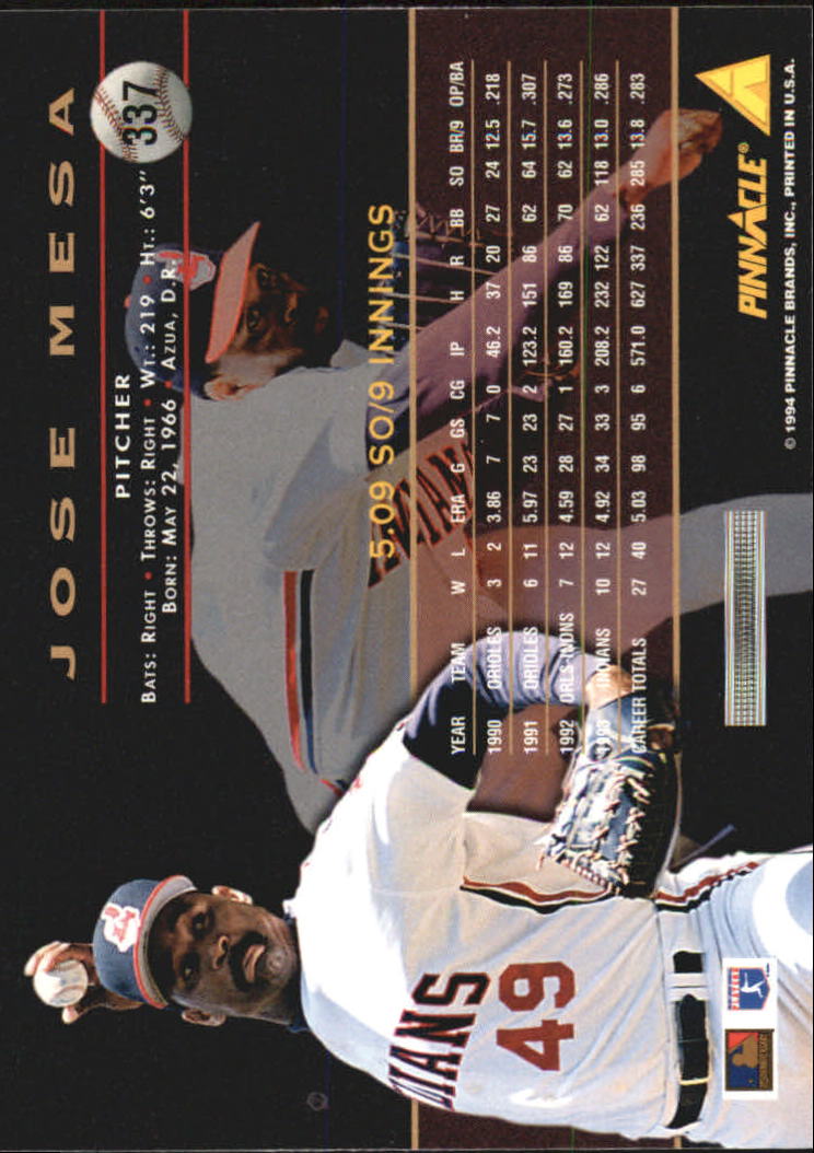 1994 Pinnacle Baseball Card Pick 251-500 - Picture 174 of 498