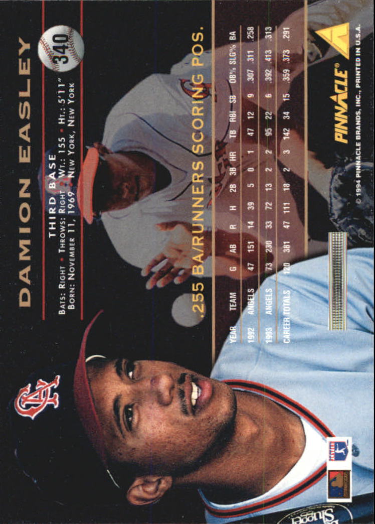1994 Pinnacle Baseball Card Pick 251-500 - Picture 180 of 498