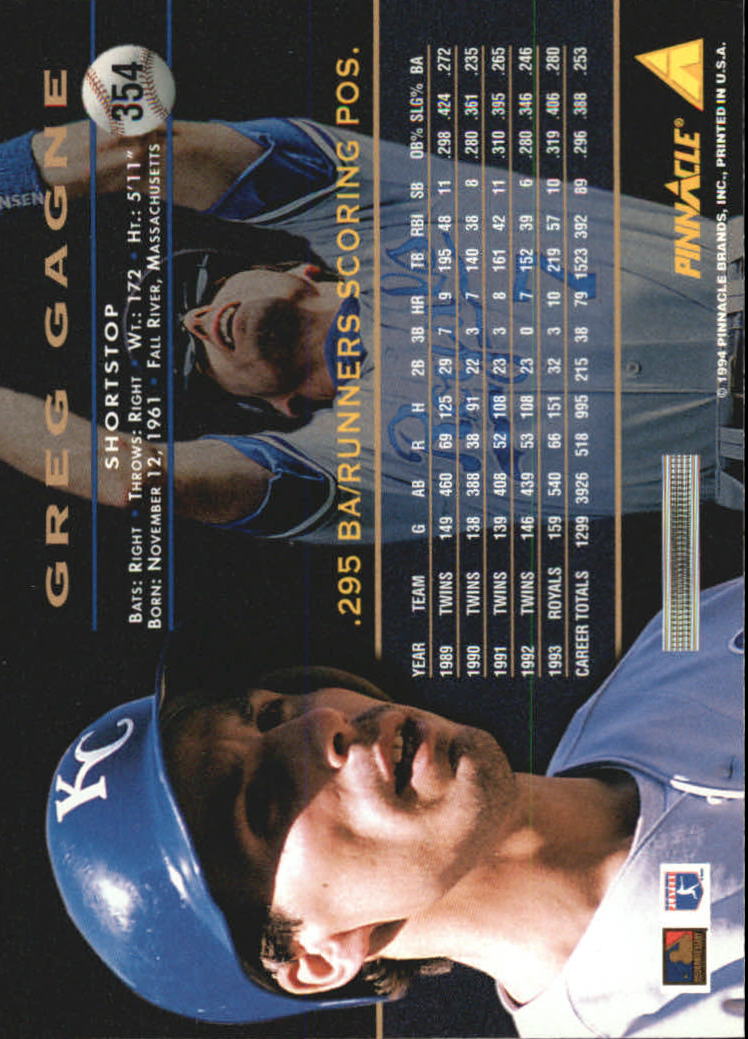 1994 Pinnacle Baseball Card Pick 251-500 - Picture 208 of 498