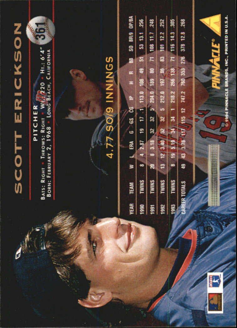 1994 Pinnacle Baseball Card Pick 251-500 - Picture 222 of 498