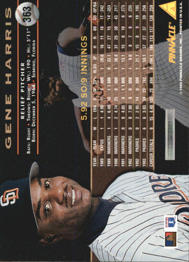 1994 Pinnacle Baseball Card Pick 251-500 - Picture 226 of 498