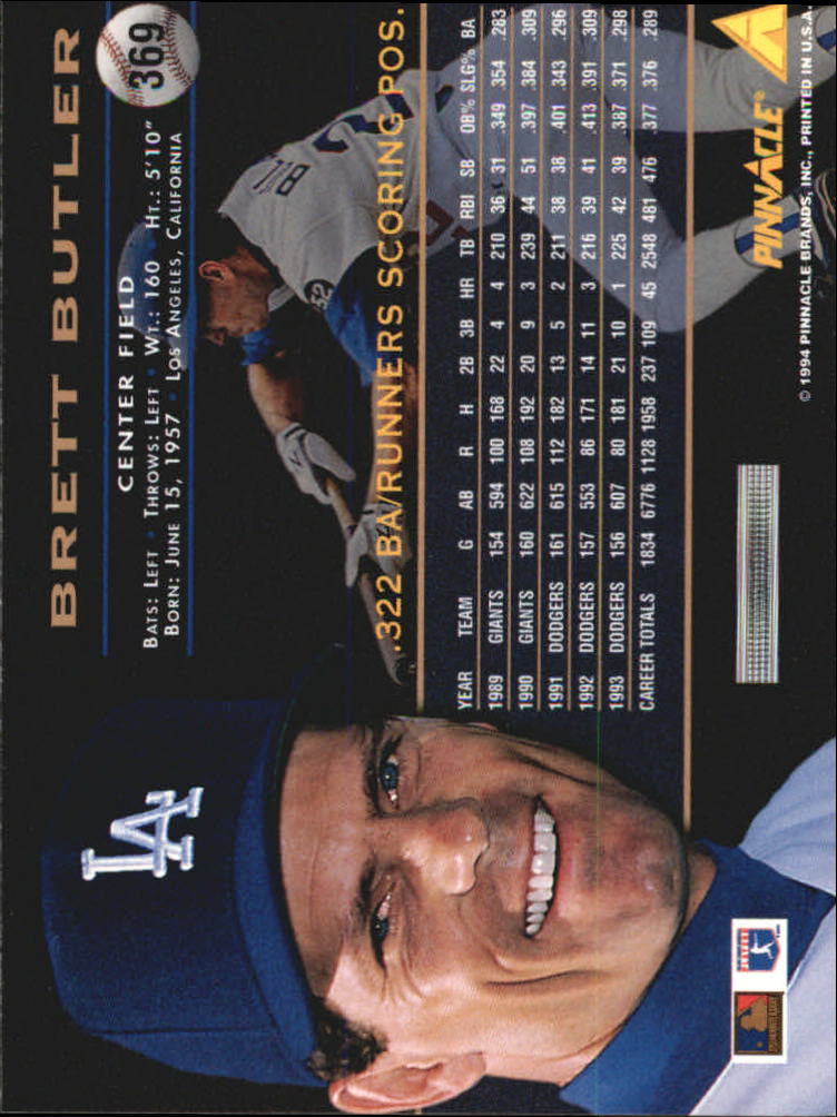 1994 Pinnacle Baseball Card Pick 251-500 - Picture 238 of 498