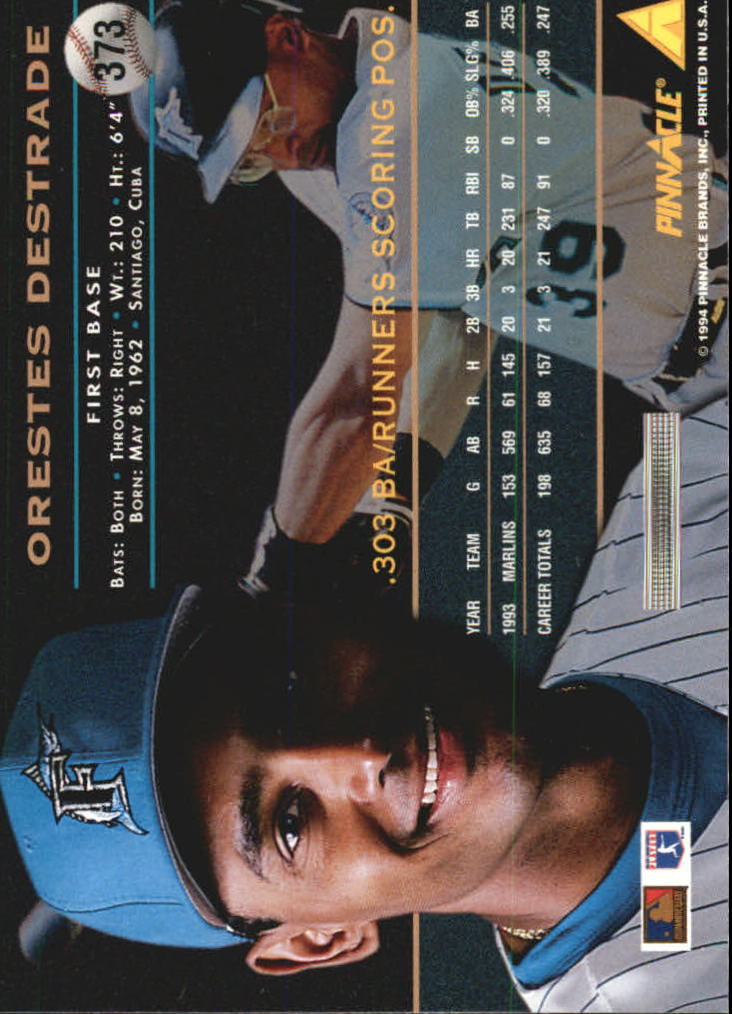1994 Pinnacle Baseball Card Pick 251-500 - Picture 246 of 498