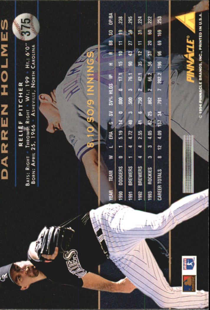 1994 Pinnacle Baseball Card Pick 251-500 - Picture 250 of 498
