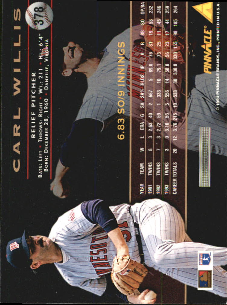 1994 Pinnacle Baseball Card Pick 251-500 - Picture 256 of 498