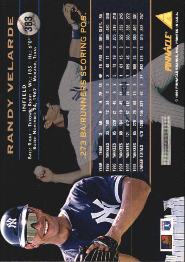 1994 Pinnacle Baseball Card Pick 251-500 - Picture 266 of 498