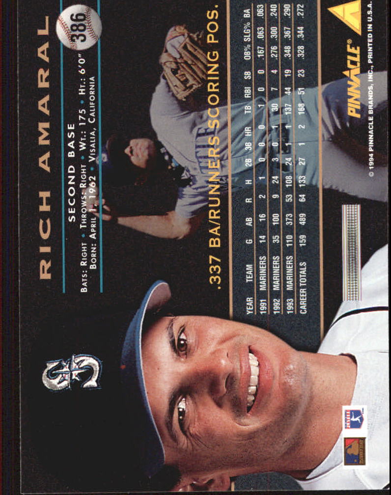 1994 Pinnacle Baseball Card Pick 251-500 - Picture 272 of 498