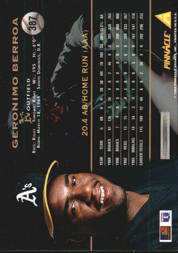 1994 Pinnacle Baseball Card Pick 251-500 - Picture 274 of 498