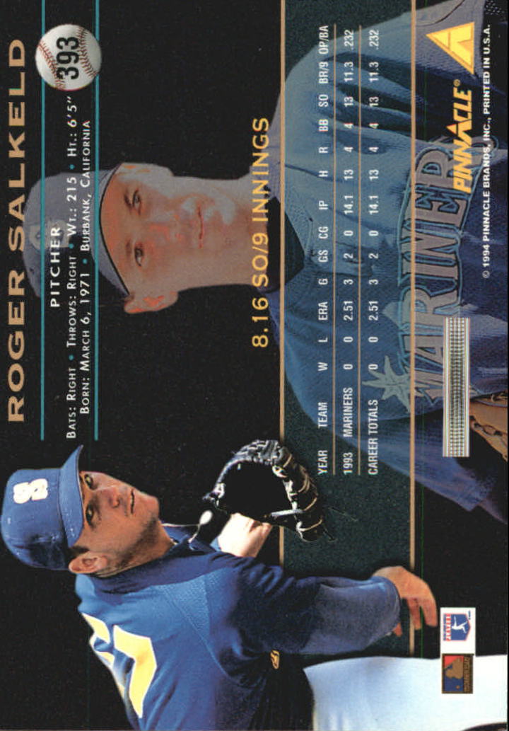 1994 Pinnacle Baseball Card Pick 251-500 - Picture 286 of 498