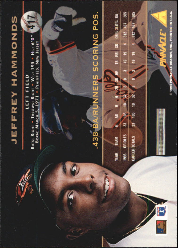 1994 Pinnacle Baseball Card Pick 251-500 - Picture 334 of 498