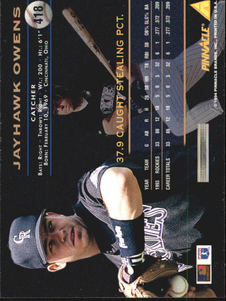 1994 Pinnacle Baseball Card Pick 251-500 - Picture 336 of 498