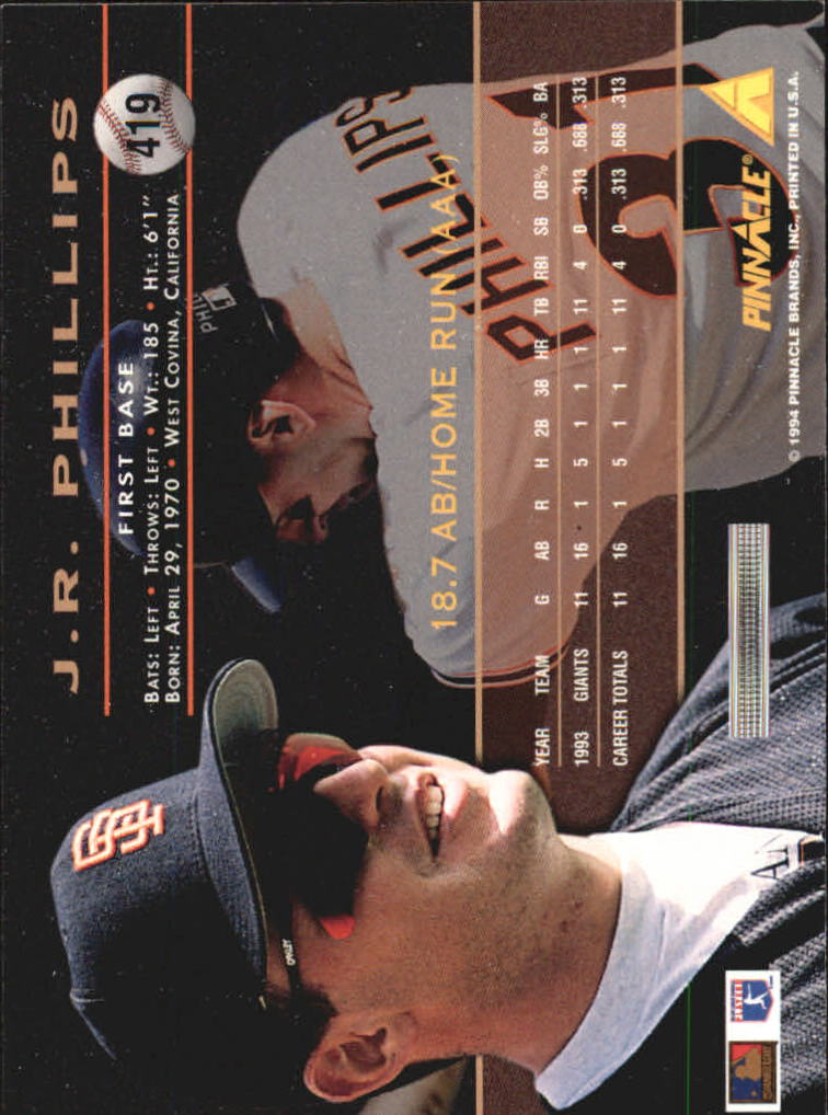 1994 Pinnacle Baseball Card Pick 251-500 - Picture 338 of 498