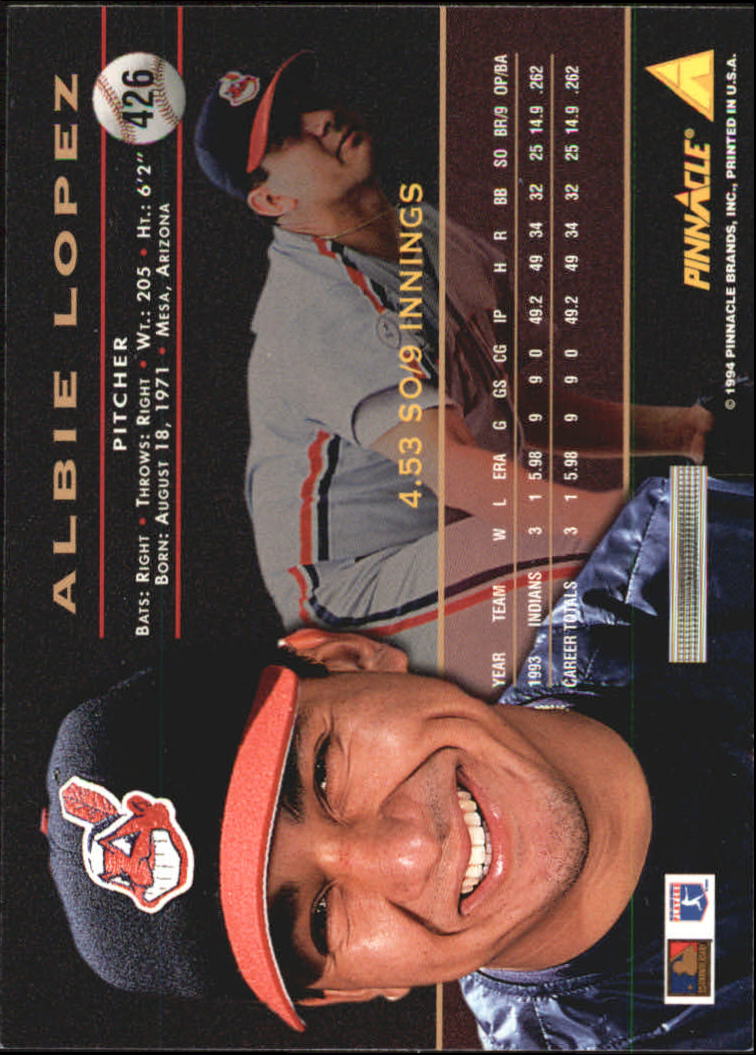 1994 Pinnacle Baseball Card Pick 251-500 - Picture 352 of 498