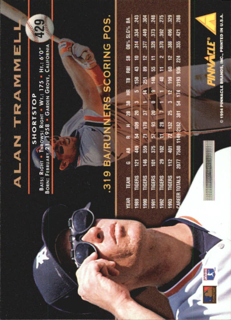 1994 Pinnacle Baseball Card Pick 251-500 - Picture 358 of 498