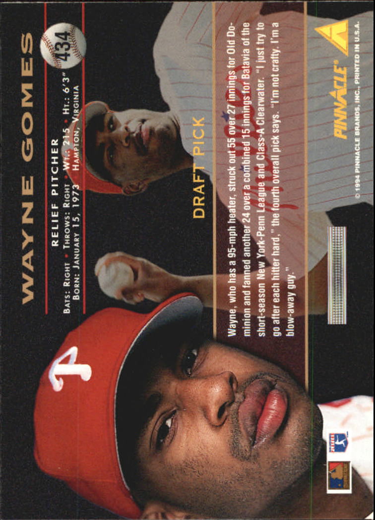 1994 Pinnacle Baseball Card Pick 251-500 - Picture 366 of 498