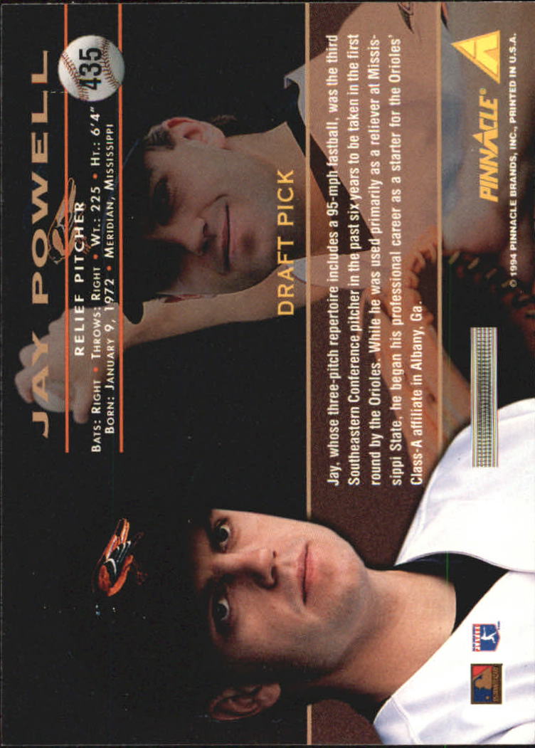 1994 Pinnacle Baseball Card Pick 251-500 - Picture 368 of 498