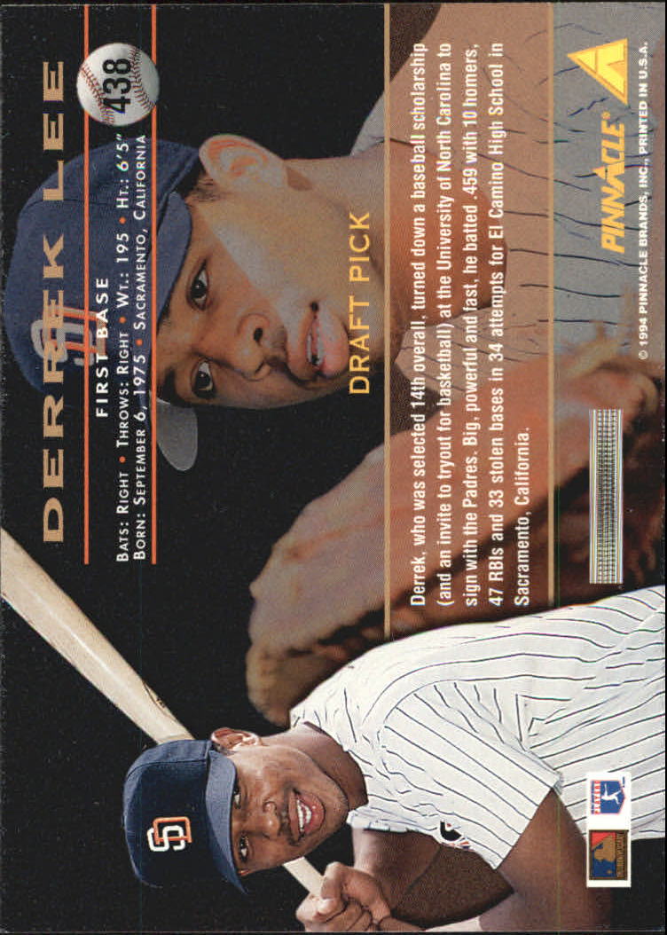 1994 Pinnacle Baseball Card Pick 251-500 - Picture 374 of 498