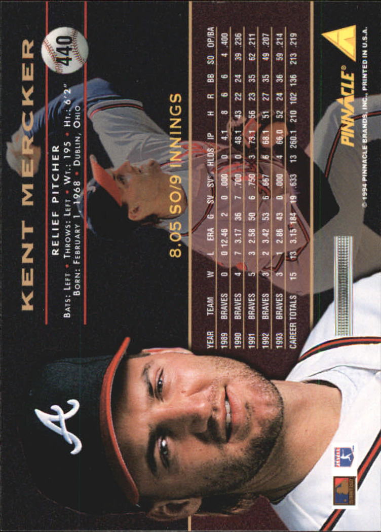 1994 Pinnacle Baseball Card Pick 251-500 - Picture 378 of 498