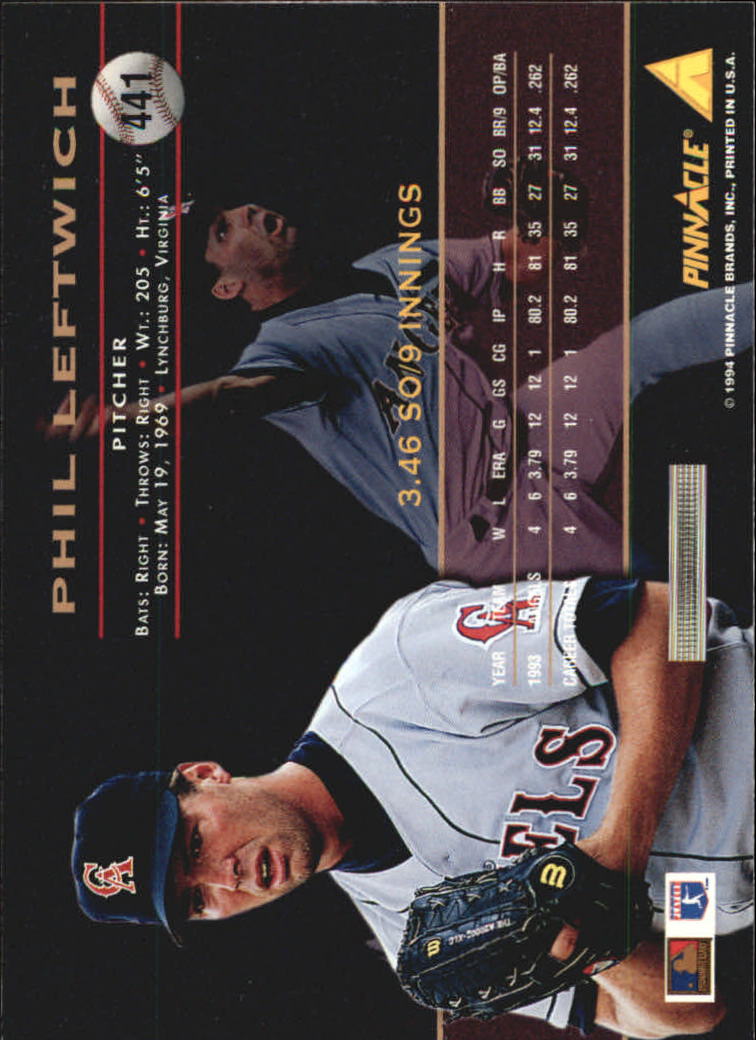 1994 Pinnacle Baseball Card Pick 251-500 - Picture 380 of 498
