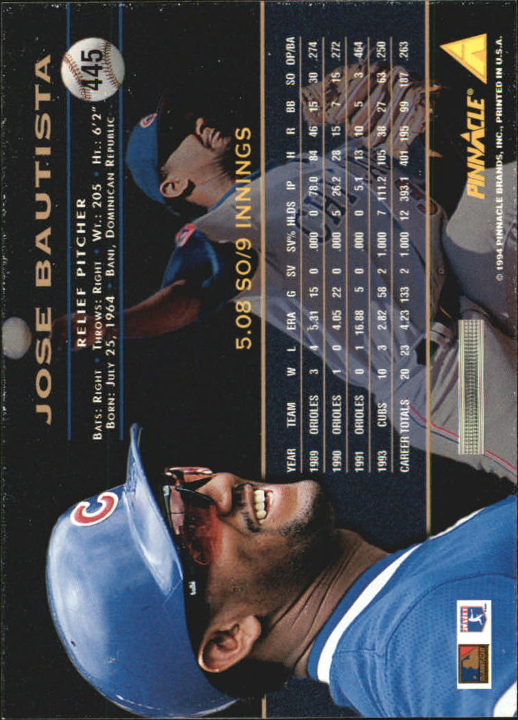 1994 Pinnacle Baseball Card Pick 251-500 - Picture 388 of 498