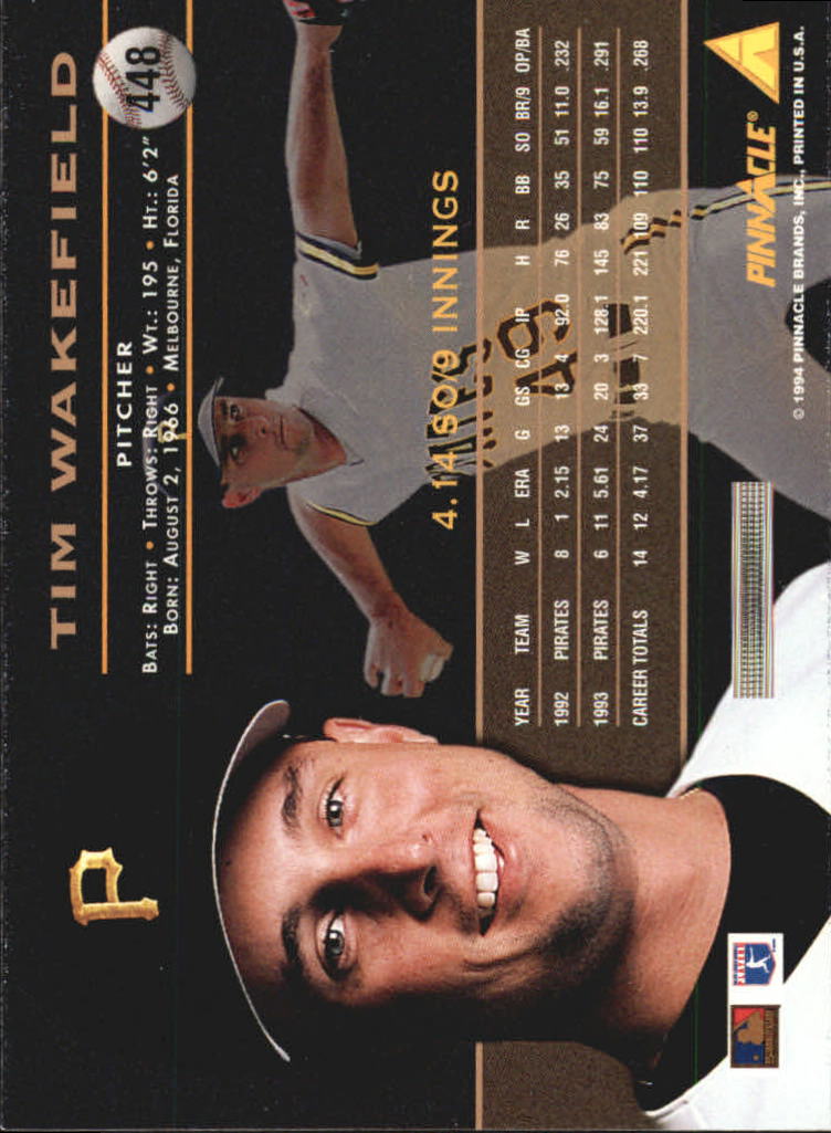 1994 Pinnacle Baseball Card Pick 251-500 - Picture 394 of 498