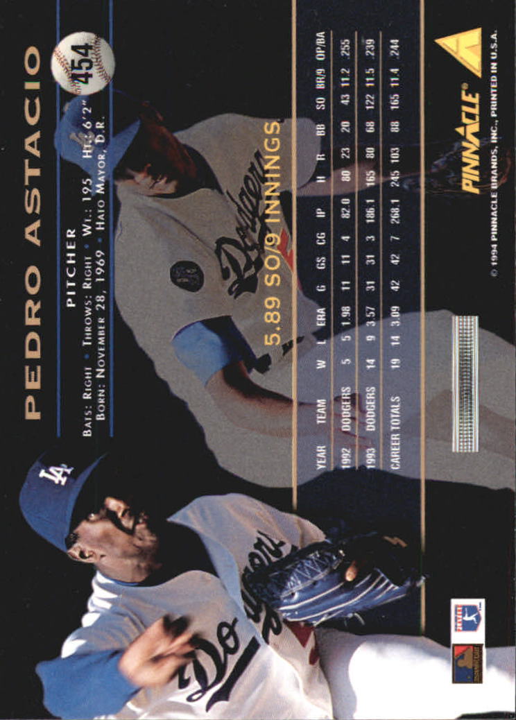 1994 Pinnacle Baseball Card Pick 251-500 - Picture 406 of 498