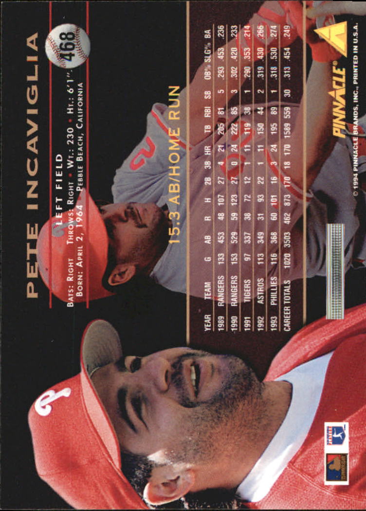 1994 Pinnacle Baseball Card Pick 251-500 - Picture 434 of 498