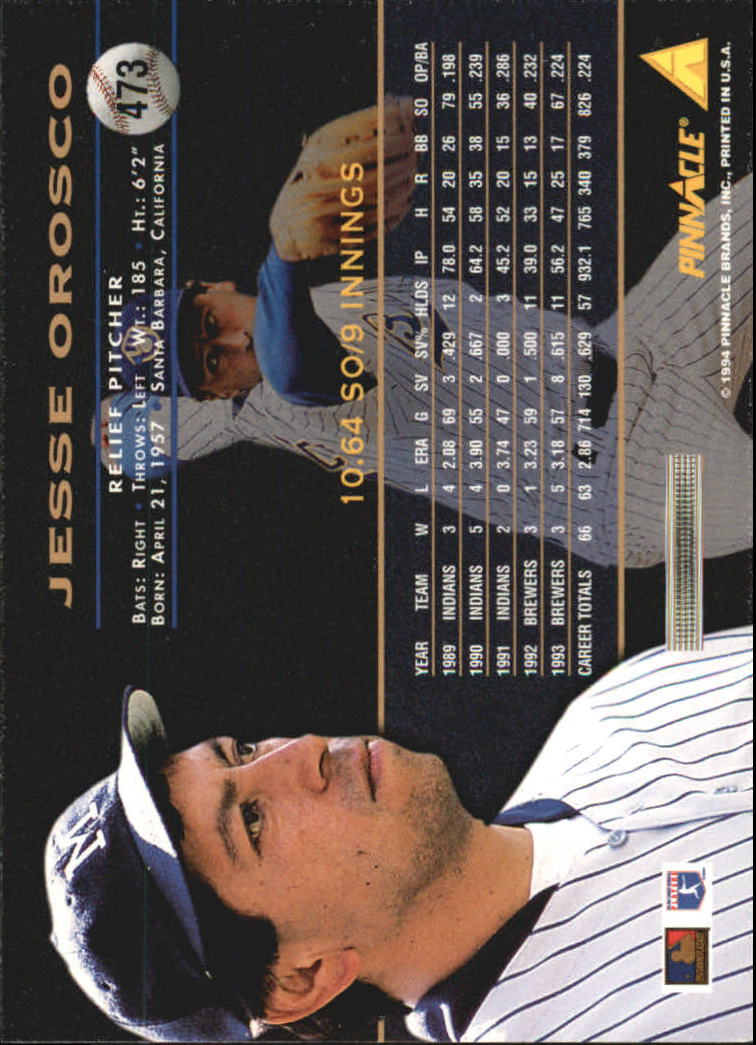1994 Pinnacle Baseball Card Pick 251-500 - Picture 444 of 498