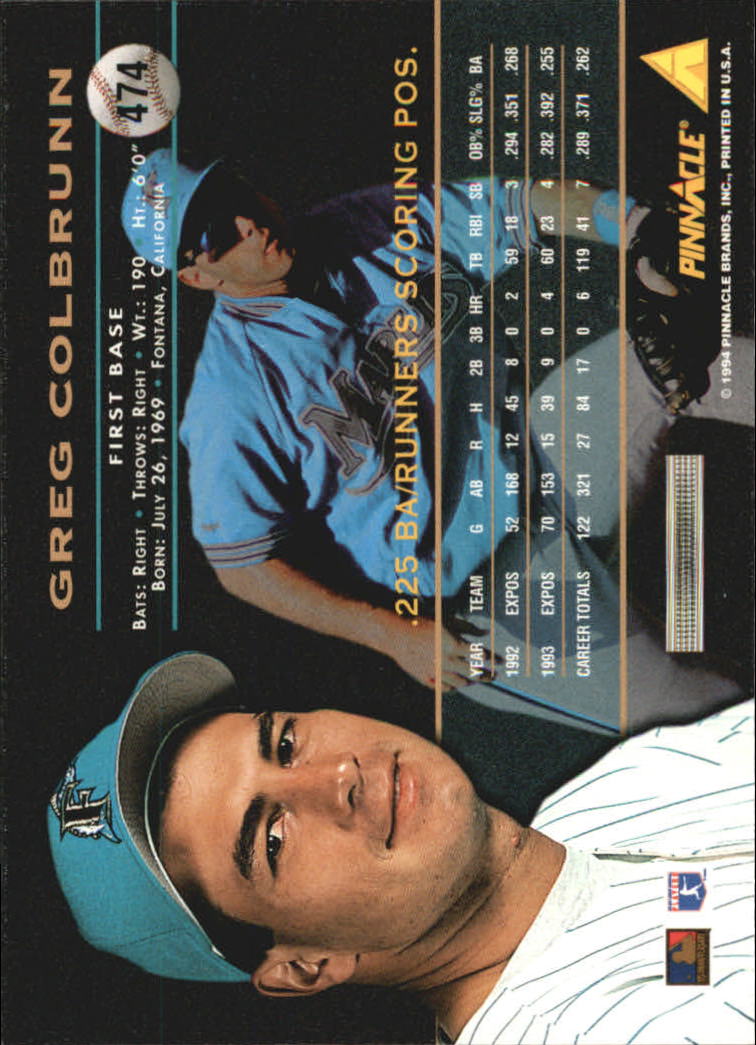 1994 Pinnacle Baseball Card Pick 251-500 - Picture 446 of 498
