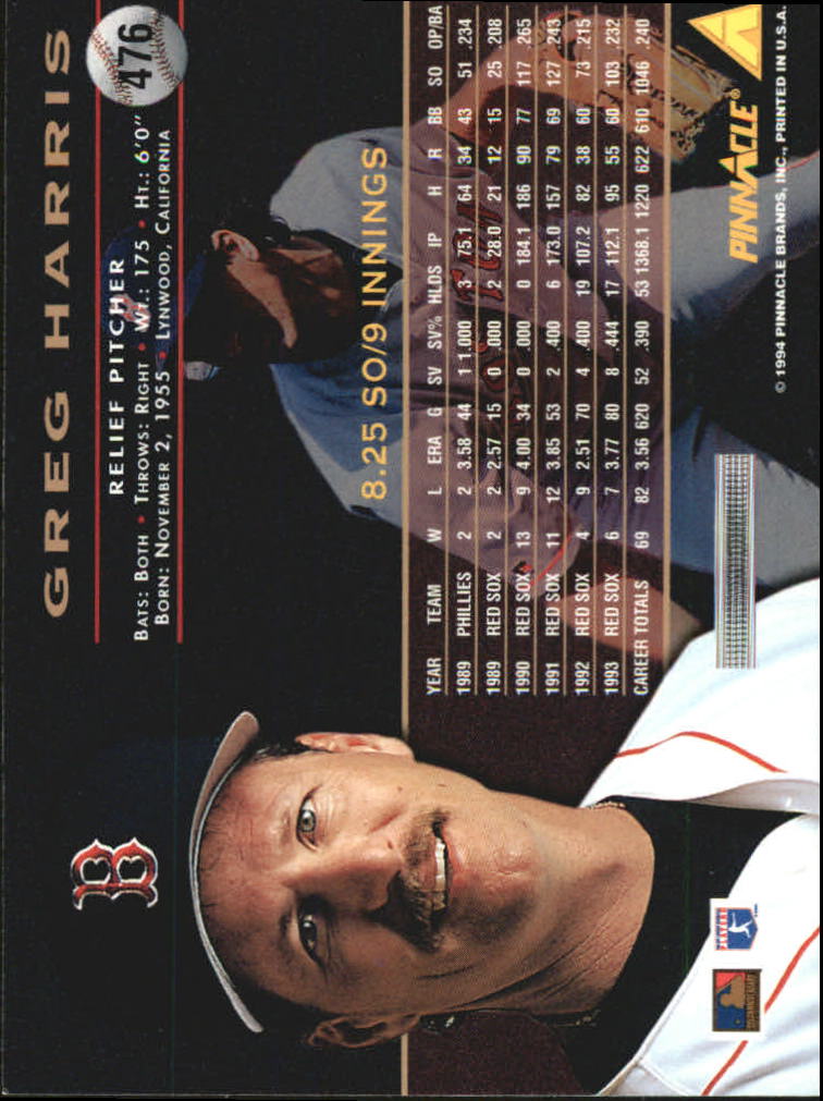 1994 Pinnacle Baseball Card Pick 251-500 - Picture 450 of 498