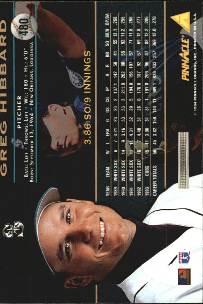 1994 Pinnacle Baseball Card Pick 251-500 - Picture 458 of 498