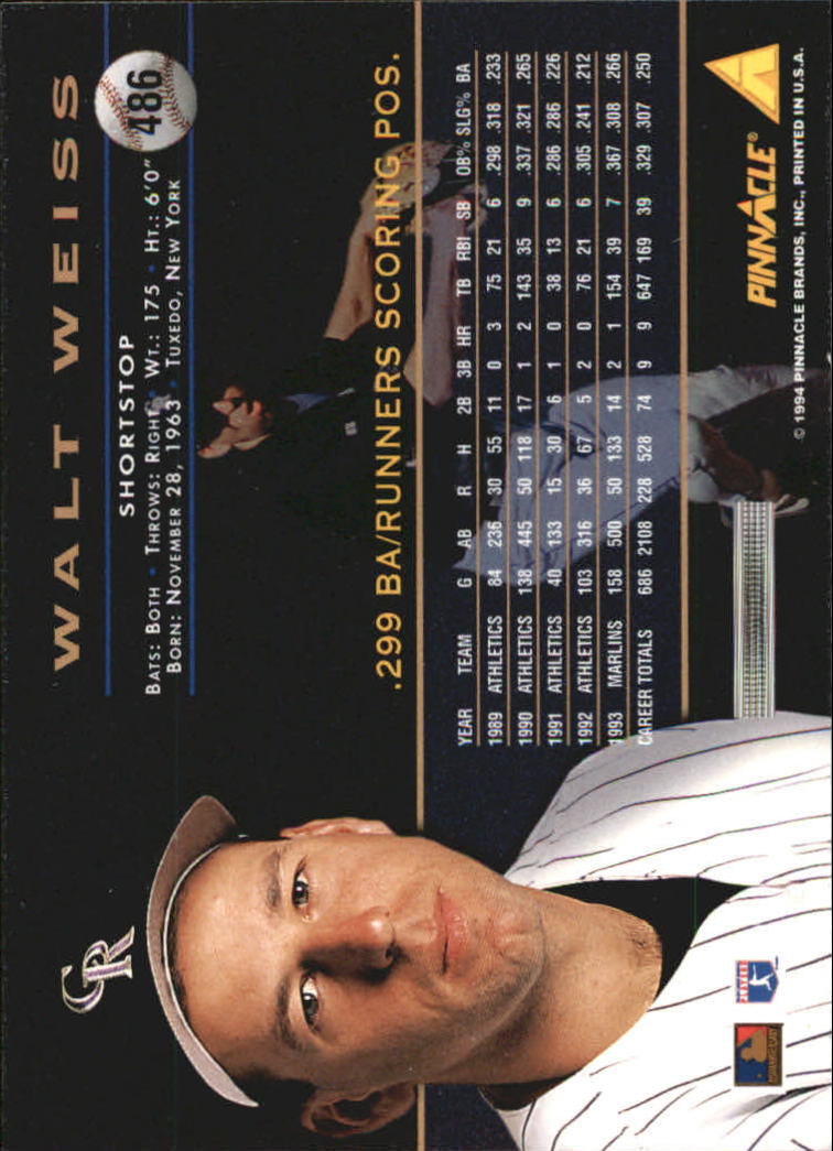 1994 Pinnacle Baseball Card Pick 251-500 - Picture 470 of 498