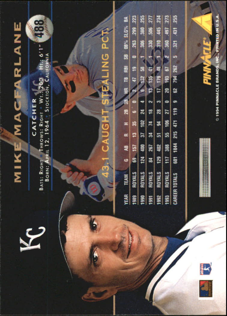 1994 Pinnacle Baseball Card Pick 251-500 - Picture 474 of 498