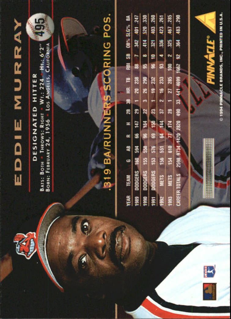 1994 Pinnacle Baseball Card Pick 251-500 - Picture 488 of 498