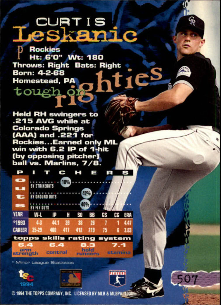 1994 Stadium Club Baseball Part 3 Main Set Card #501-720 - Picture 15 of 429