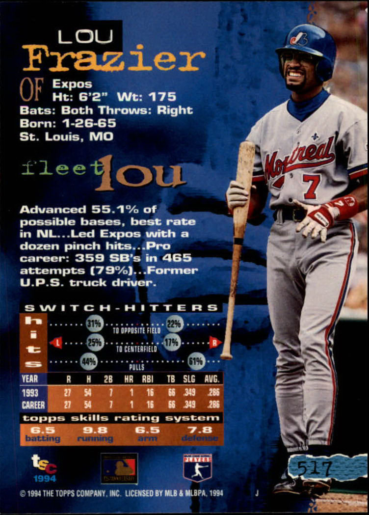1994 Stadium Club Baseball Part 3 Main Set Card #501-720 - Picture 31 of 429