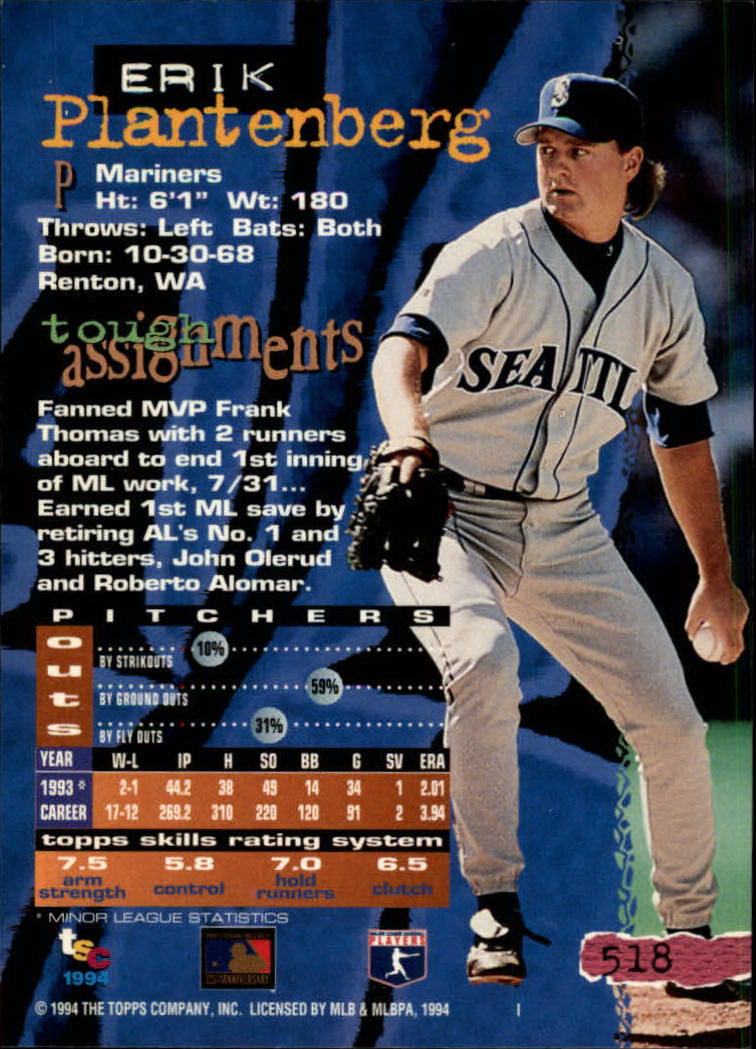 1994 Stadium Club Baseball Part 3 Main Set Card #501-720 - Picture 33 of 429