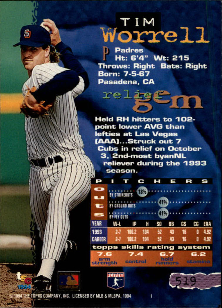 1994 Stadium Club Baseball Part 3 Main Set Card #501-720 - Picture 35 of 429