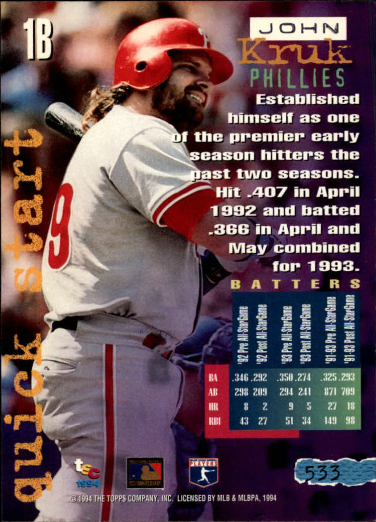 1994 Stadium Club Baseball Part 3 Main Set Card #501-720 - Picture 63 of 429