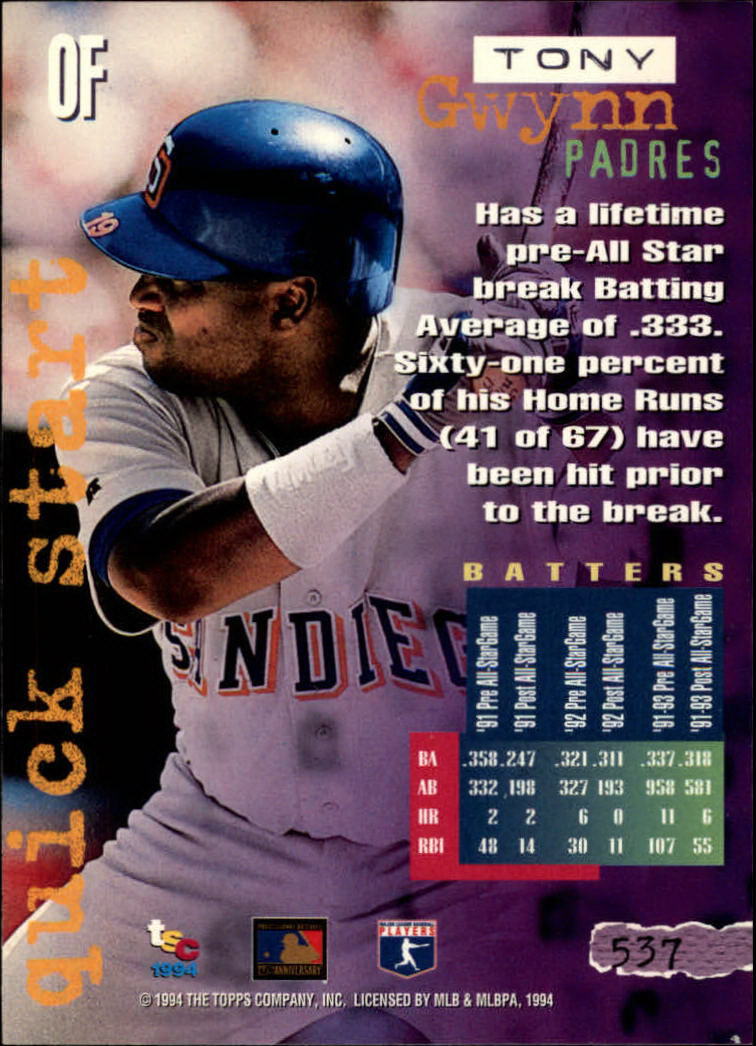 1994 Stadium Club Baseball Part 3 Main Set Card #501-720 - Picture 69 of 429